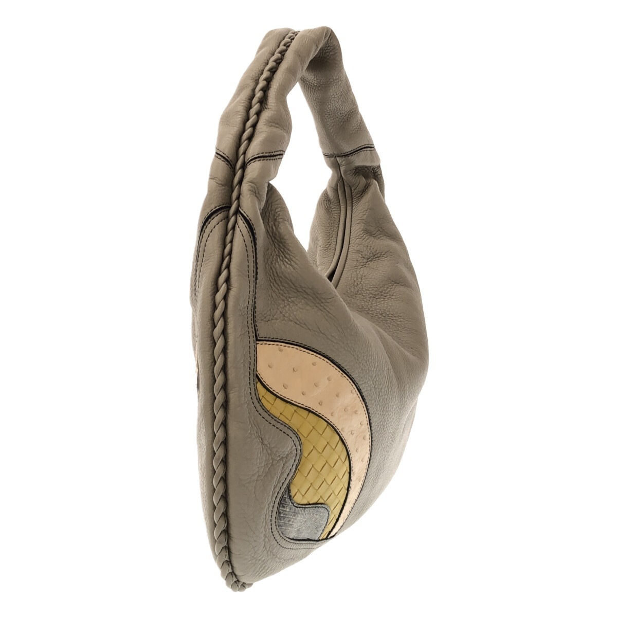 Bottega Veneta Gray Shoulder Tan Bag Large Veneta Leather